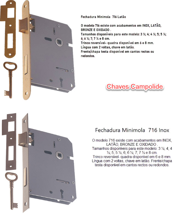 Fechaduras Minimola para portas interiores 